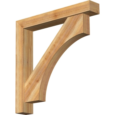 Ekena Millwork Westlake Block Rough Sawn Bracket w/ Offset Brace, Western Red Cedar, 6"W x 38"D x 38"H BKT0604X38X38WTL05RWR
